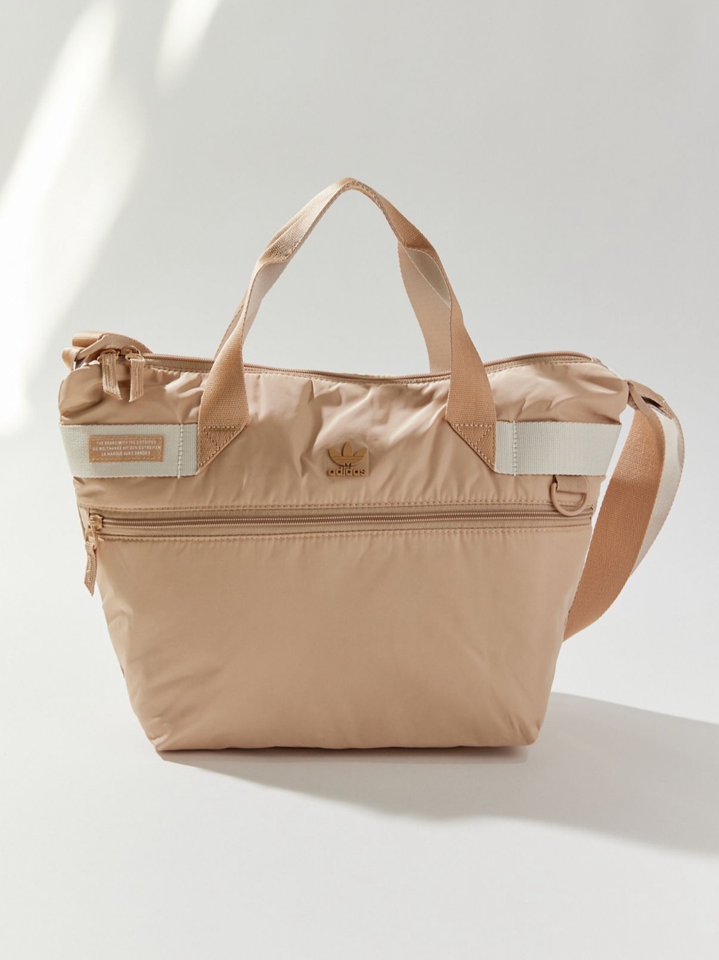 Adidas Originals Women’s Beige Puffer Shopper Tote Bag With Crossbody Strap
